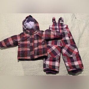 Girls Winter Coat & Snow Pants 12M Circo Pink & Purple Plaid